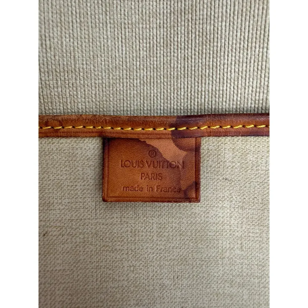 Louis Vuitton Leather Monogram Canvas Excursion Satchel Bag Brown Women's OS